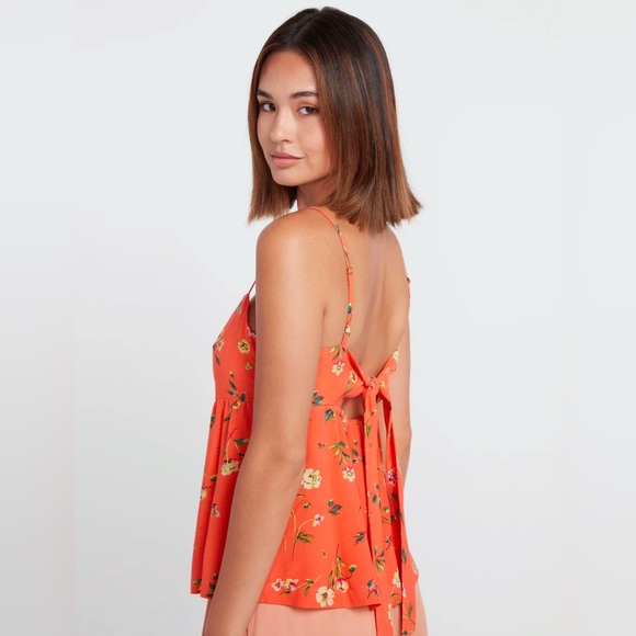 Volcom Floral Mucho Mahalo Coral Cami Flowy Tank Top - Picture 8 of 11